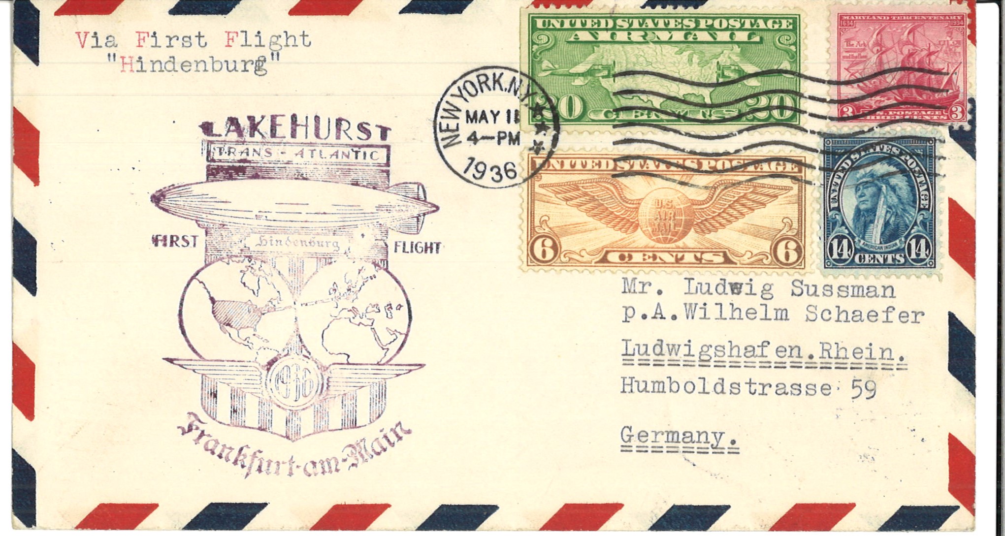 (image for) US C7 Zeppelin Cover First Flight
